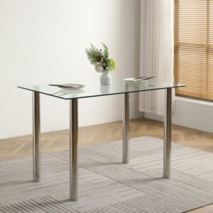 Vaeny 110CM Clear Color Dining Table Set