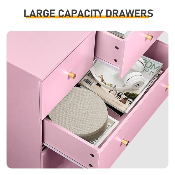 Vaeny 5-Drawer Chest of Drawers, 36 Inch – Gold – view 5
