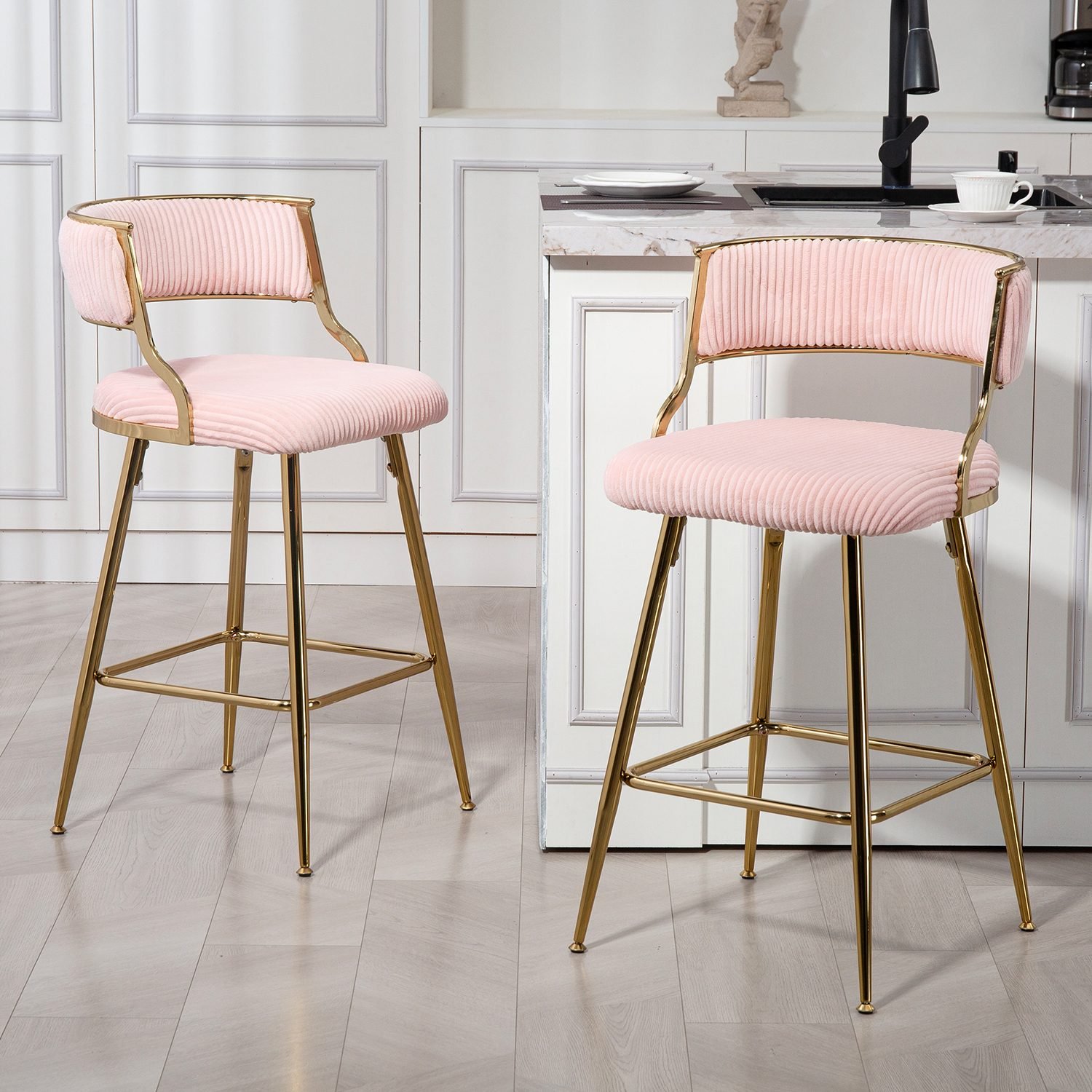 Vaeny 26" Corduroy Counter Stools Set of 2 – view 6