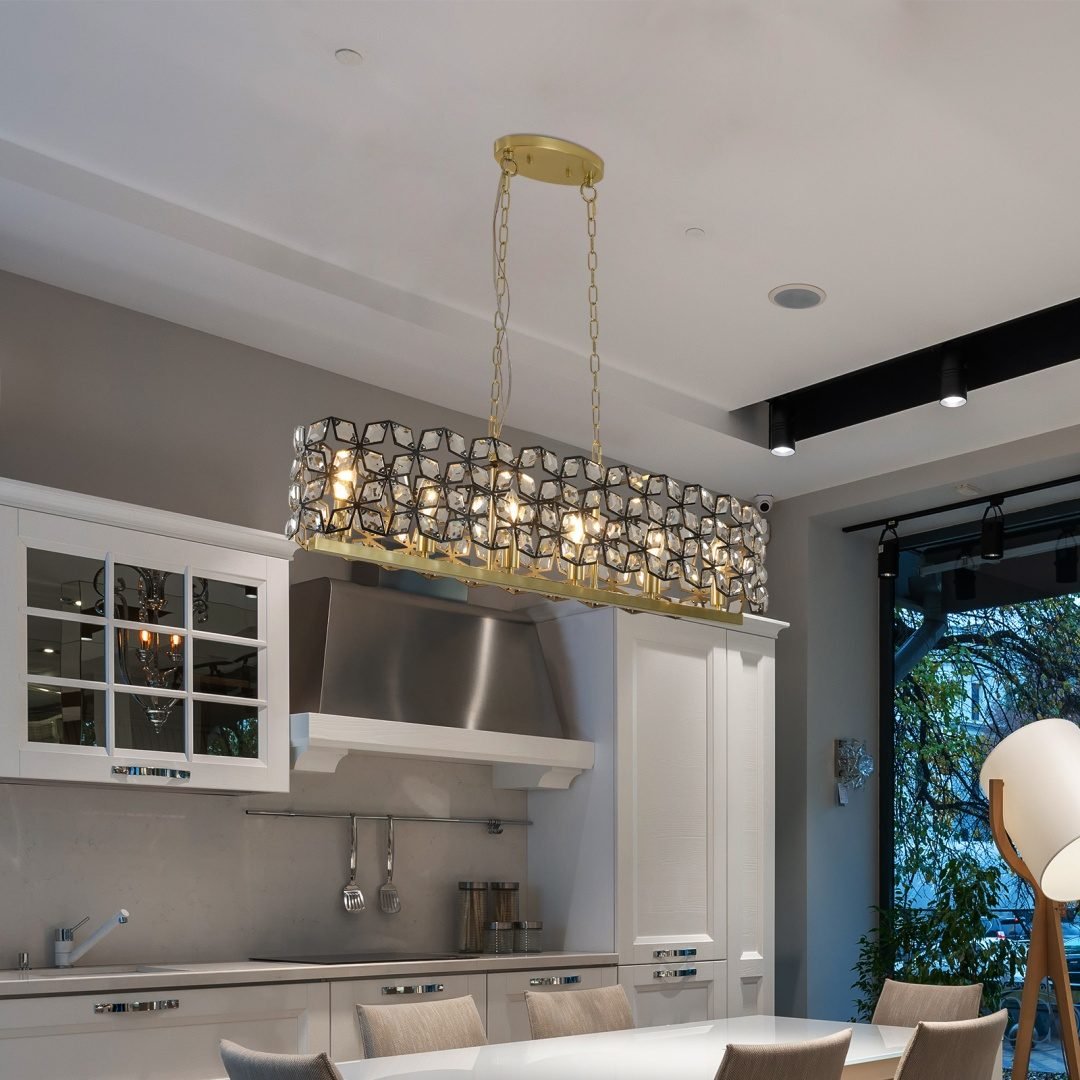 Vaeny 39 Contemporary Crystal and Blackgold Pendant – view 3