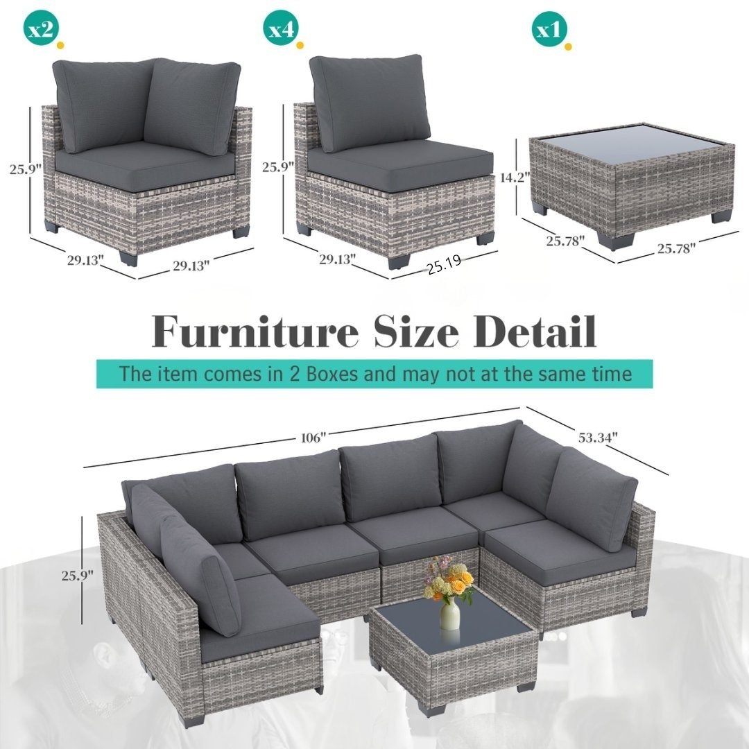 Vaeny 7-Piece All-Weather Wicker Patio Sectional – view 2