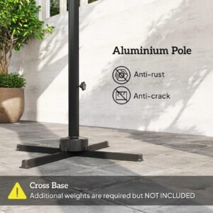 Vaeny 8 ft Aluminum Cantilever Umbrella with 360° Rotation