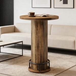 Vaeny Barrel Bistro Pub Table Set with 2 Stools