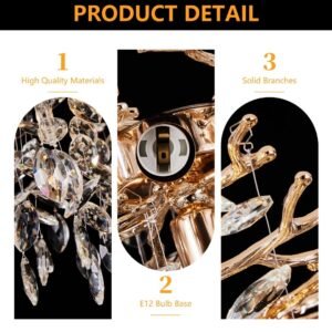 Vaeny Crystal Modern Rectangular Chandelier – Gold