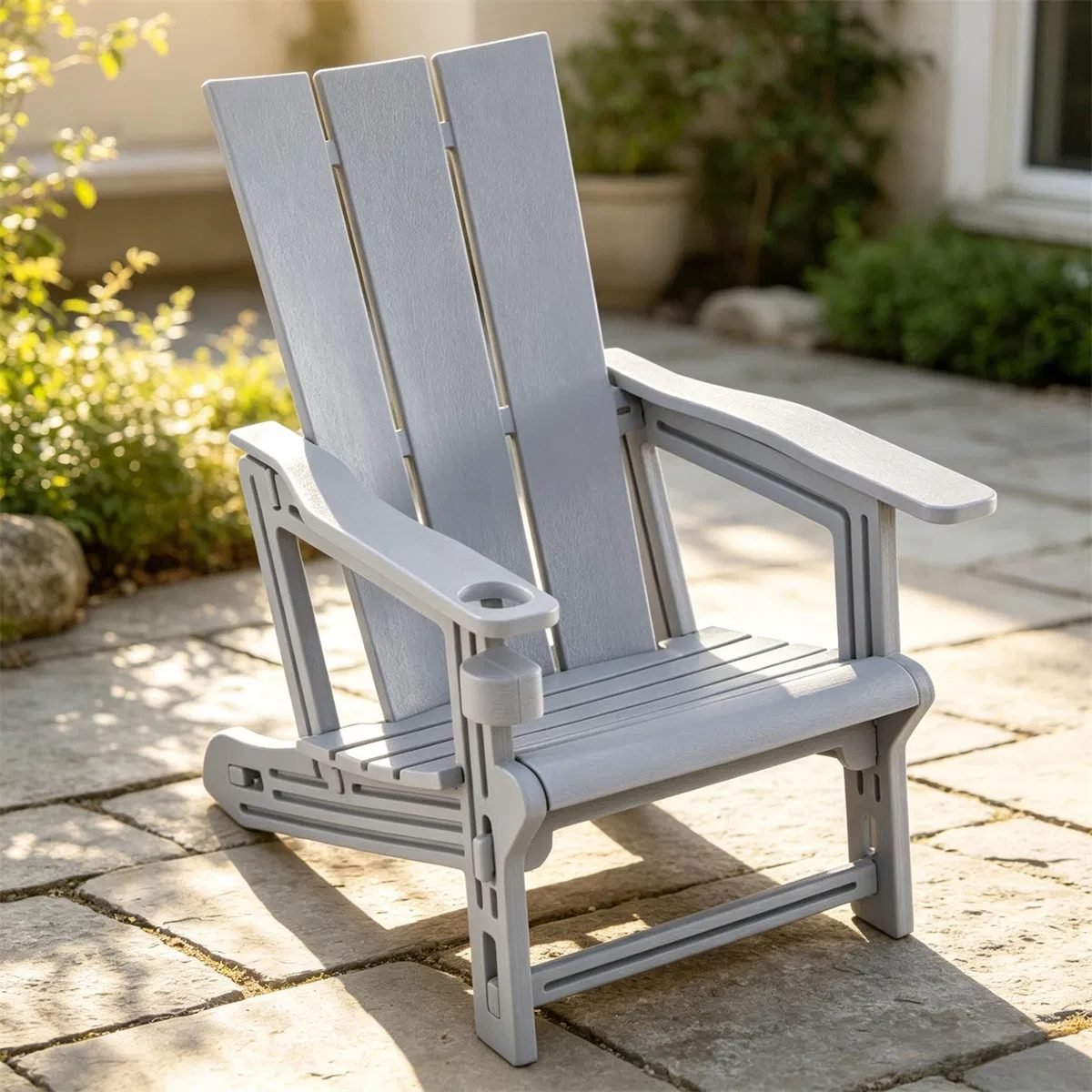 Vaeny Grey Weatherproof HDPE Outdoor Adirondack Chair – view 3