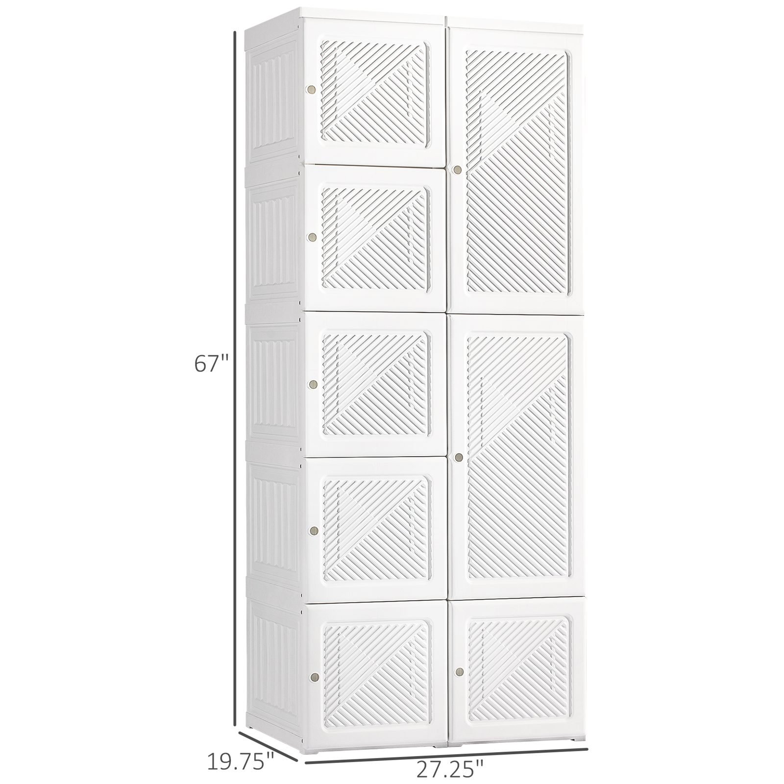 Vaeny Portable Wardrobe Closet Folding Bedroom Armoire – White – view 4