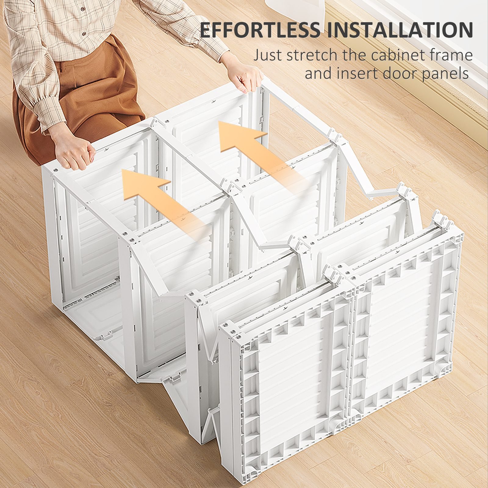 Vaeny Portable Wardrobe Closet Folding Bedroom Armoire – White – view 5