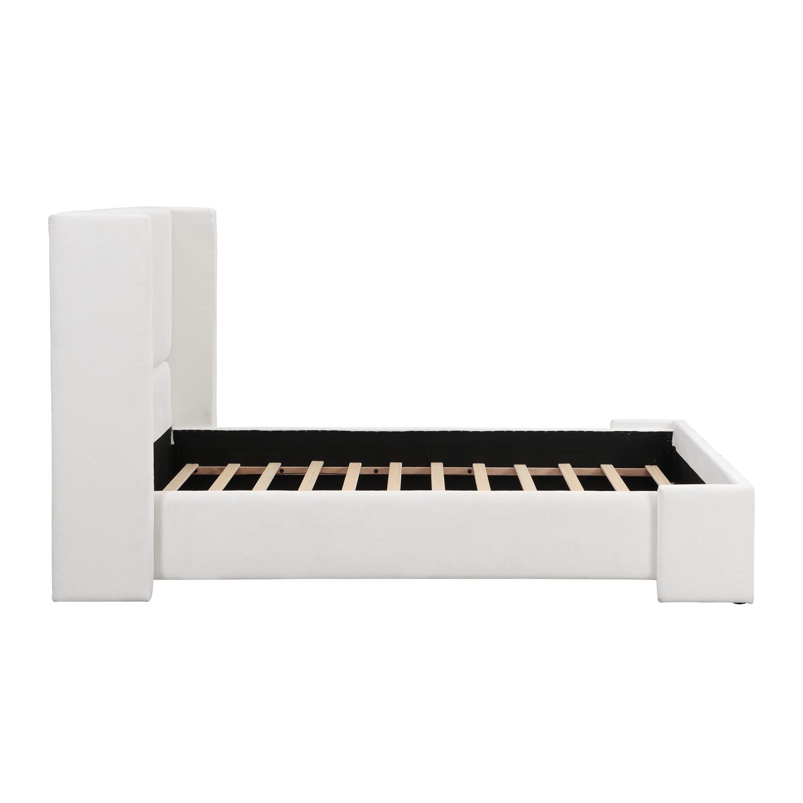 Vaeny Queen Wingback Upholstered Bed – White – view 2
