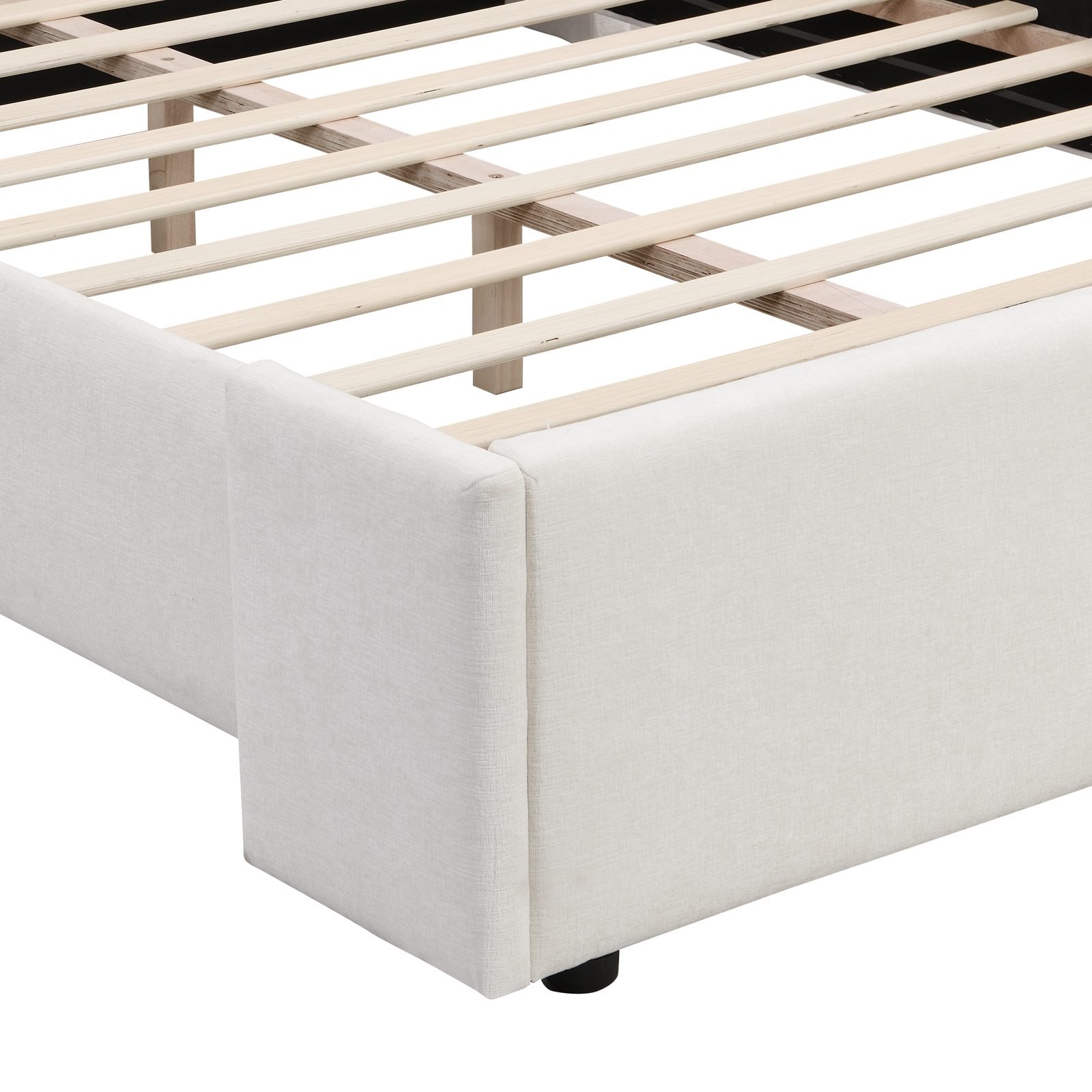 Vaeny Queen Wingback Upholstered Bed – White – view 6