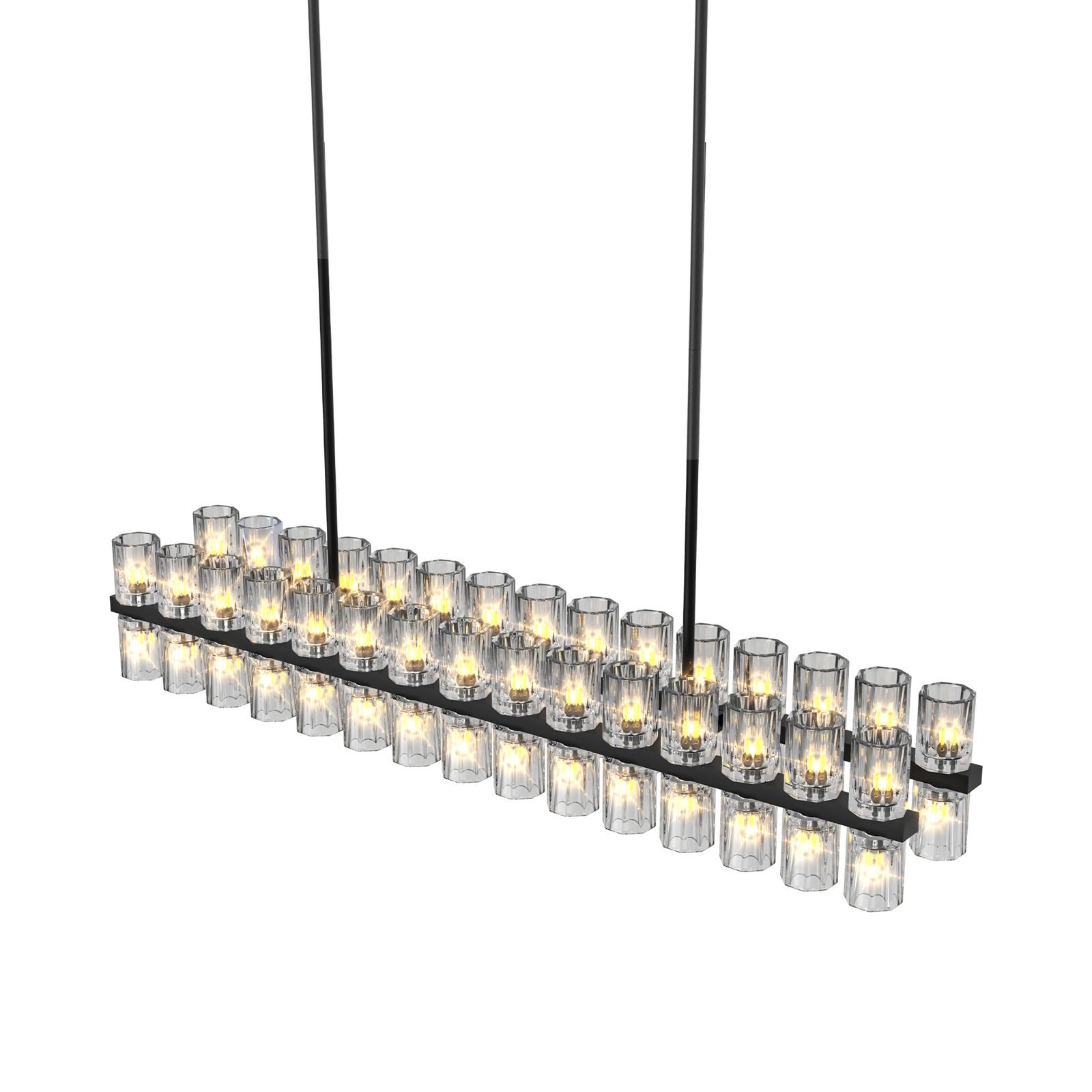 Vaeny Rectangular Luxurious Crystal Chandelier – Black – view 3